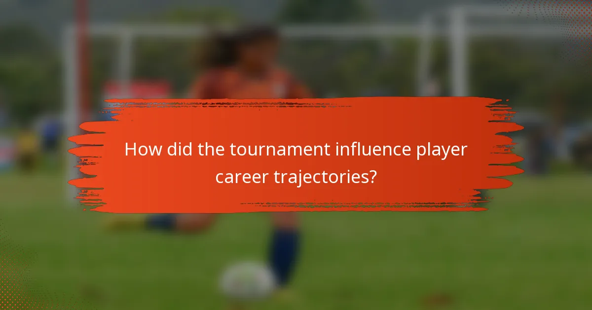 How did the tournament influence player career trajectories?