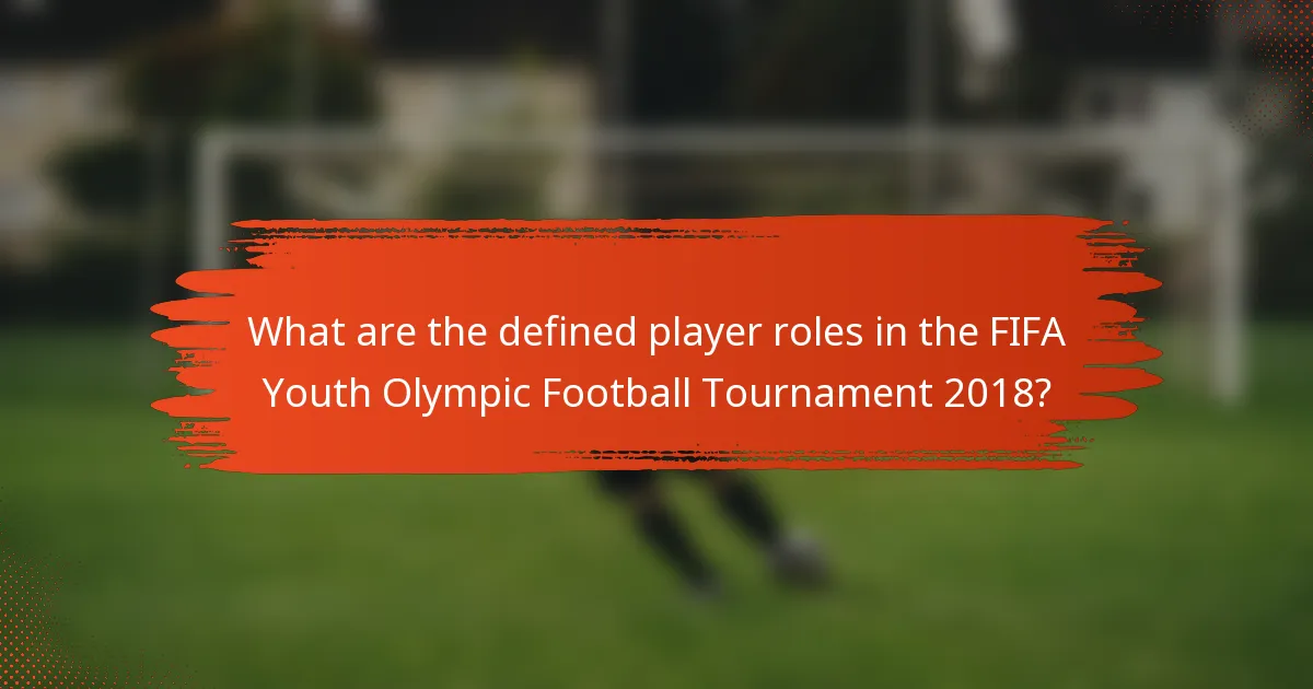 What are the defined player roles in the FIFA Youth Olympic Football Tournament 2018?