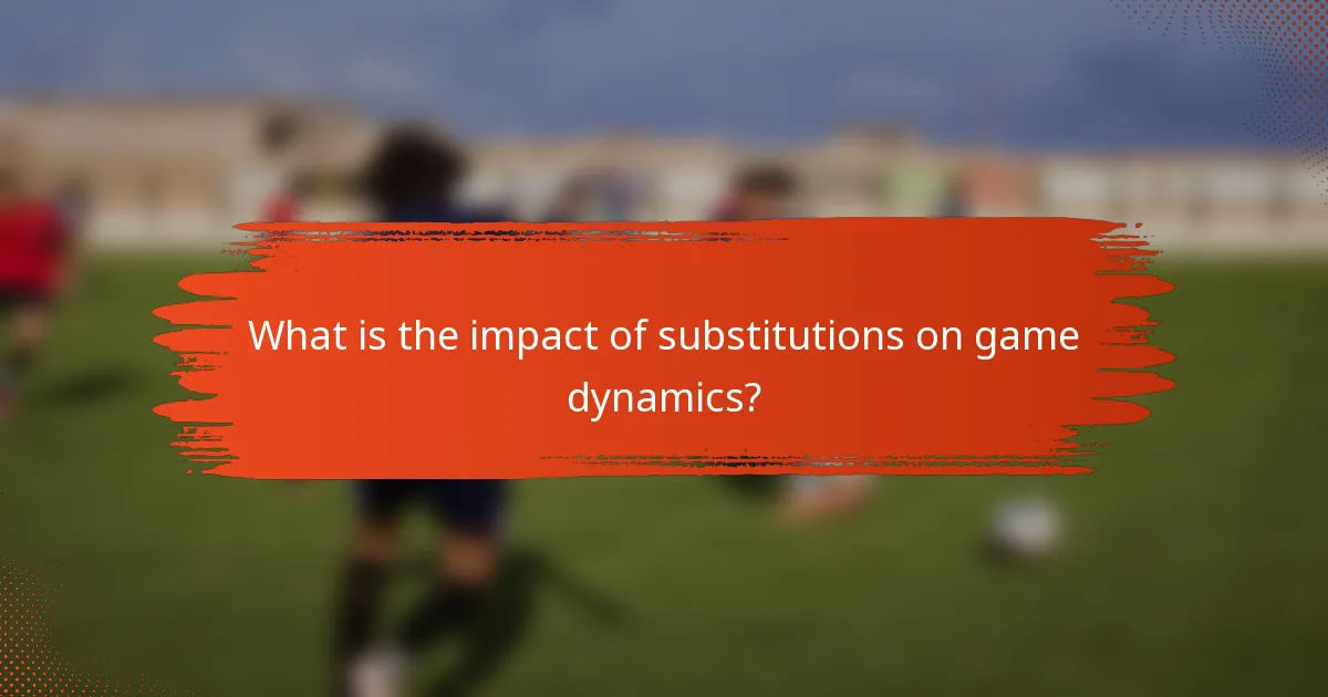 What is the impact of substitutions on game dynamics?
