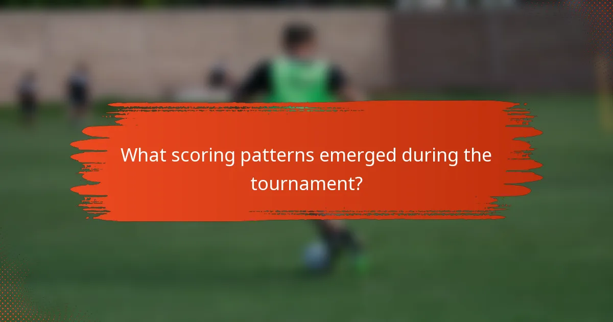 What scoring patterns emerged during the tournament?