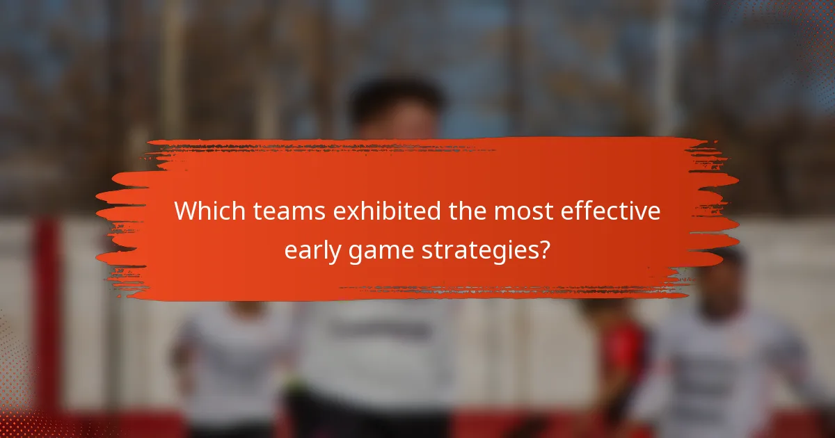 Which teams exhibited the most effective early game strategies?